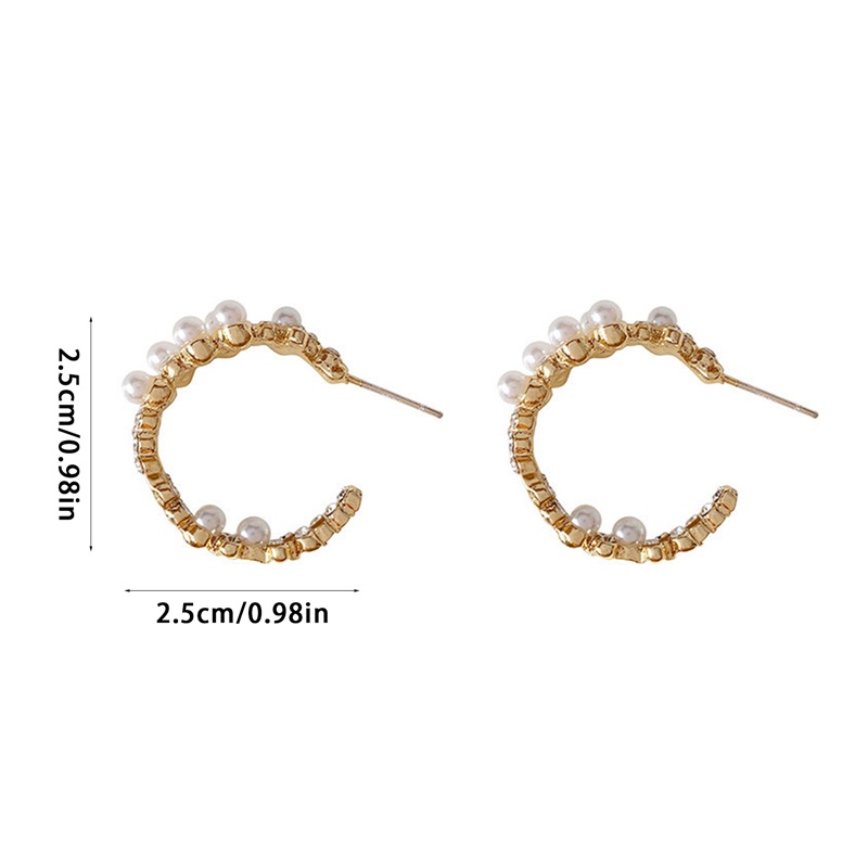 Mutiara Buatan Elegan Luka Logam Twist Hoop Earrings Baru Fashion Perhiasan Pesta Aksesoris Manis Untuk Wanita