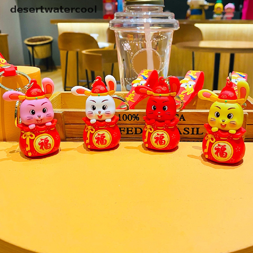 Deid Gantungan Kunci Tahun Baru2023Kunci Kelinci Lucu Bunny Hanging Aksesoris Dekorasi Zodiak Cina Hewan Key Chain Martijn