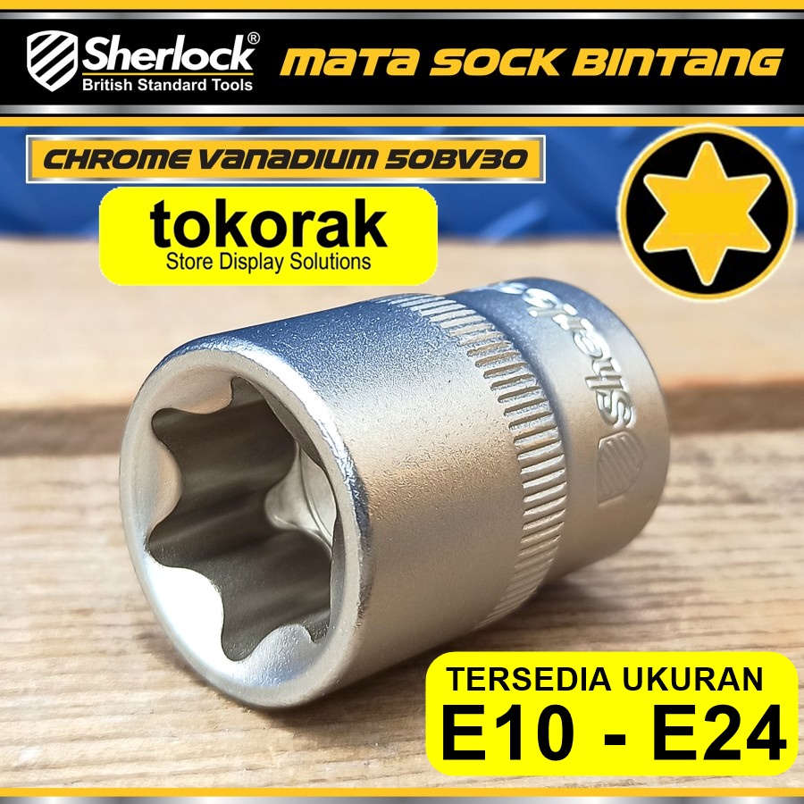 MATA KUNCI SOK BINTANG E10 - E24 MM 1/2 INCH SHERLOCK SOCK SHOCK 1/2&quot;