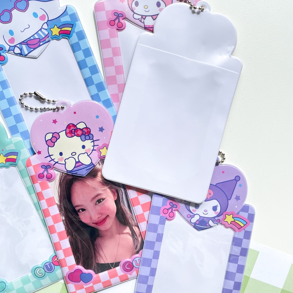 (Ready) Card Holder PVC Photocard Ballchain Kotak Motif Karakter / Tempat Kartu PC Gantungan