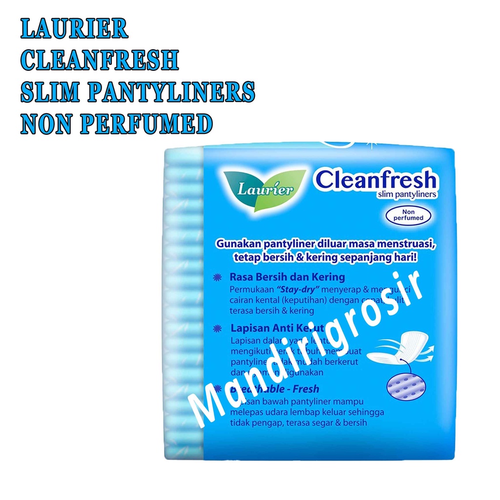 Laurier Isi 20buah* pantyliners* Laurier Cleanfresh