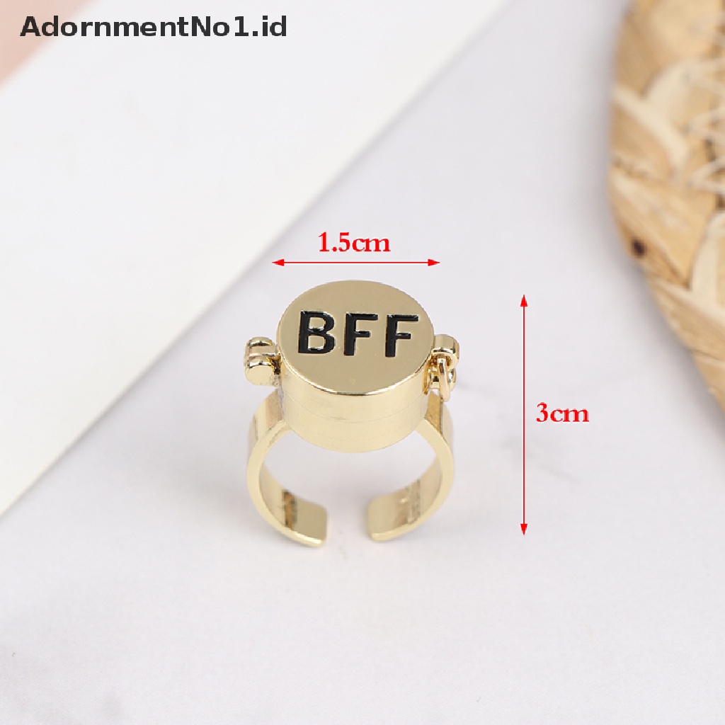 [AdornmentNo1] Tren BFF Cincin Logam Kartun Terbuka Cincin Tutup Teman Hadiah Pesta Ulang Tahun Wanita Pria Perhiasan [ID]