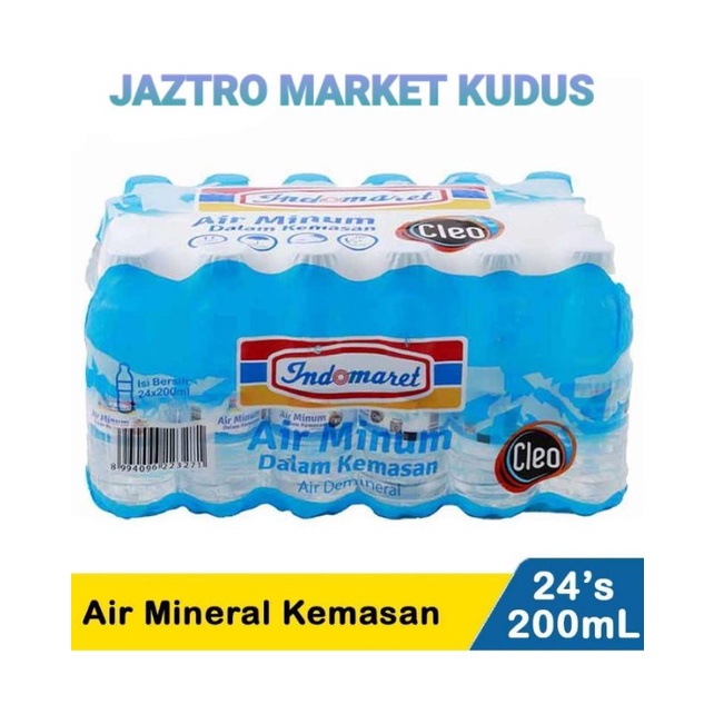 PROMOSI INDOMARET AIR MINERAL 200mlx24pcs AIR MINUM KEMASAN BOTOL KECIL AIR PUTIH GROSIR AIR MINERAL