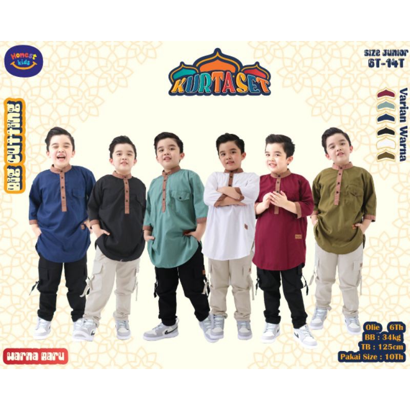 KURTA SET HONESTKIDS/ Kemko kurta honest kids 5-15 tahun nablfashion