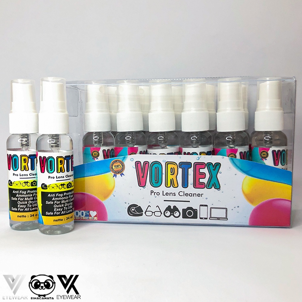 [TERMURAH] Vortex Spray isi 12 botol PEMBERSIH KACAMATA (Cairan Pembersih Lensa Kacamata, Kamera, Laptop, Helm &amp; HP) USA Formula