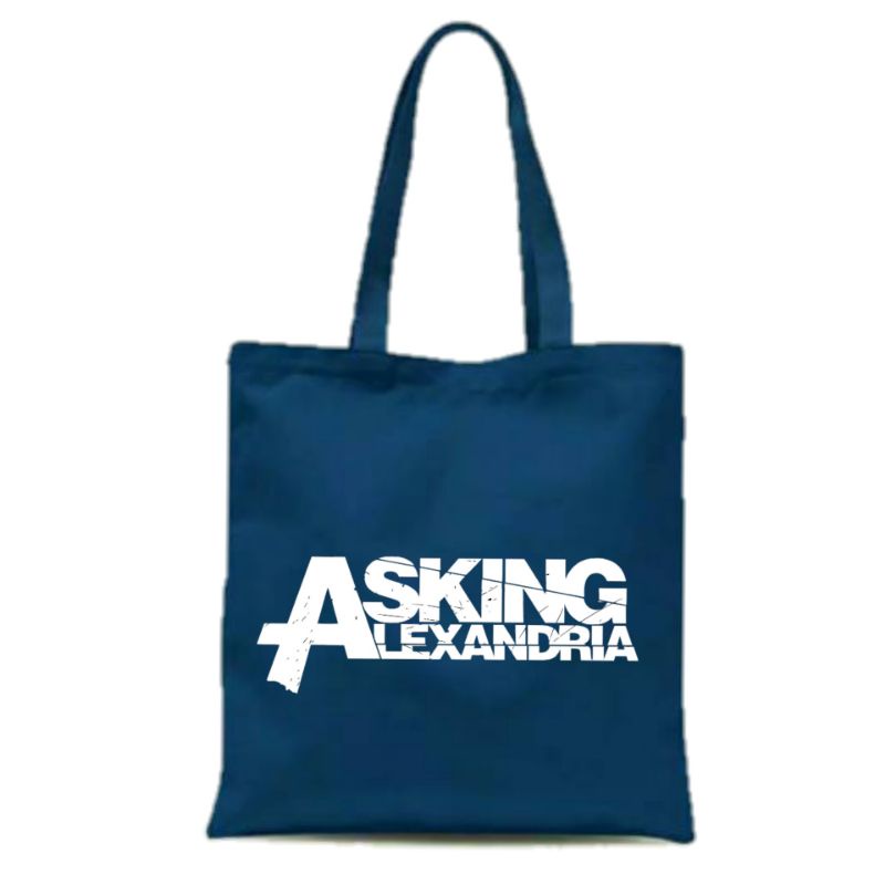 Tote Bag Totebag Tas Kanvas Pakai Resleting ASKING ALEXANDRIA murah/ Totebag Tas Sekolah Kuliah Terbaru