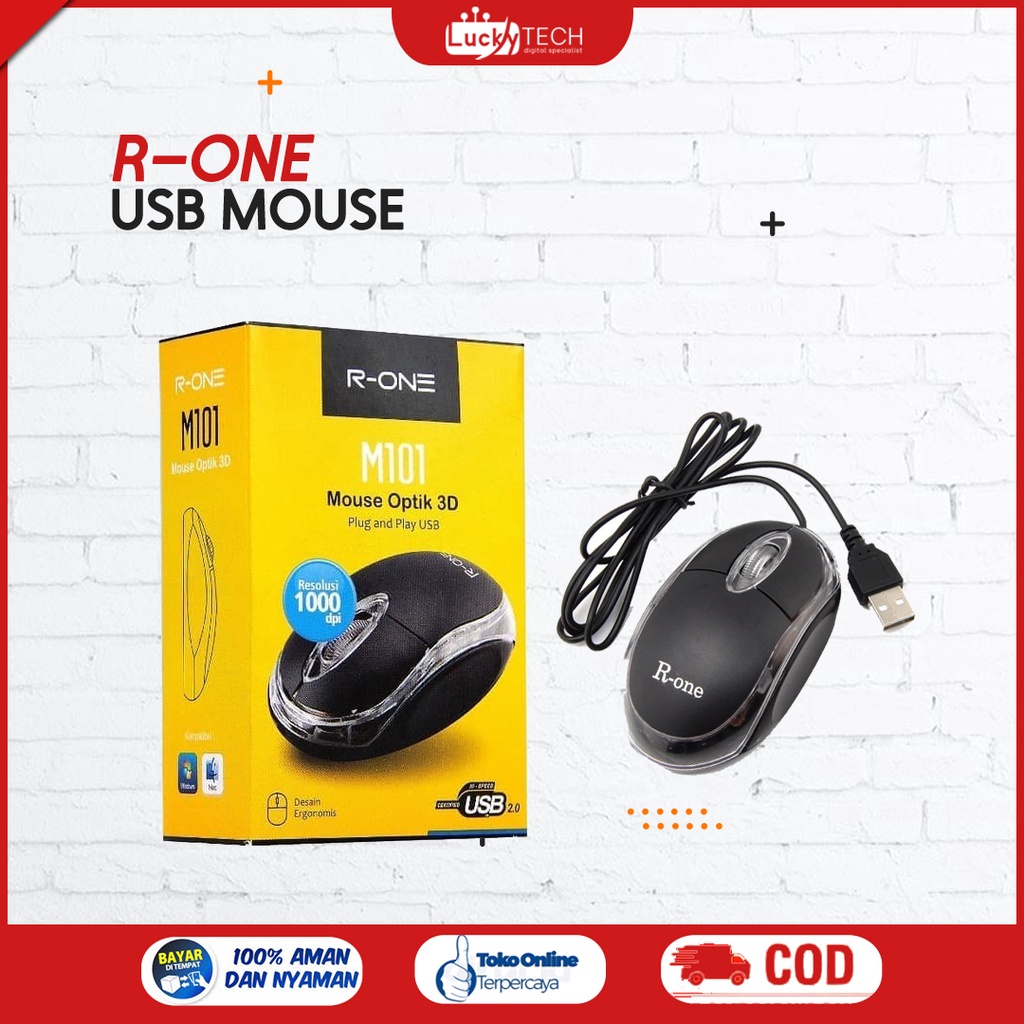 Mouse USB Kabel Original R-ONE / Untuk Android TV Box STB