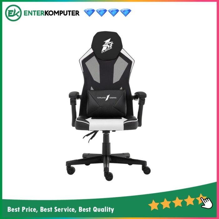 Kursi 1Stplayer P01 - Black White - Comfort - All Steel Skeleton