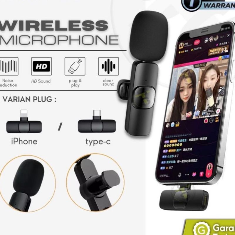 Wireless Microphone Clip On Mobile Voice Recorder BMOT K10 Pro Microphone Wireless Mic YouTuber Type