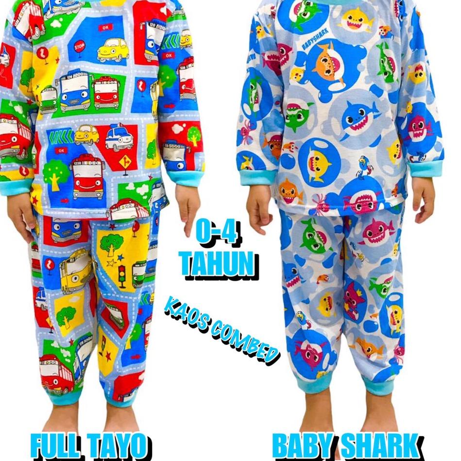 12.12 MALL (1 KG MUAT 7 STEL) BAJU TIDUR ANAK KIDS LAKI-LAKI/COWOK SETELAN/STELAN BAHAN KAOS KATUN 1