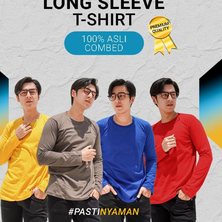 Best Feedback Kaos Polos Lengan Panjang 100%ASLI Cotton Combed 30S