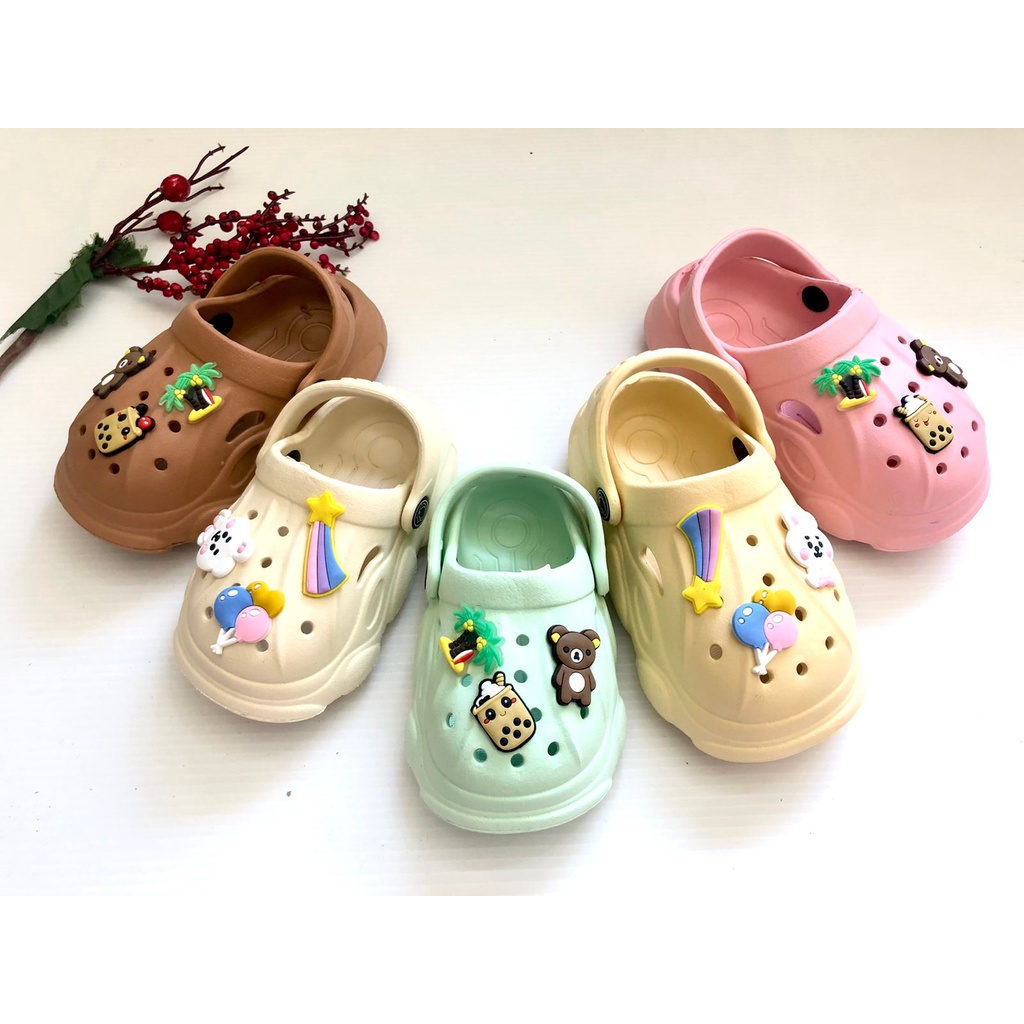 GROSIRJUJUR 20-25 Sandal Baim Kekinian Anak Perempuan Laki-Laki Cewek Cowok Tempel Mainan Teddy Boba