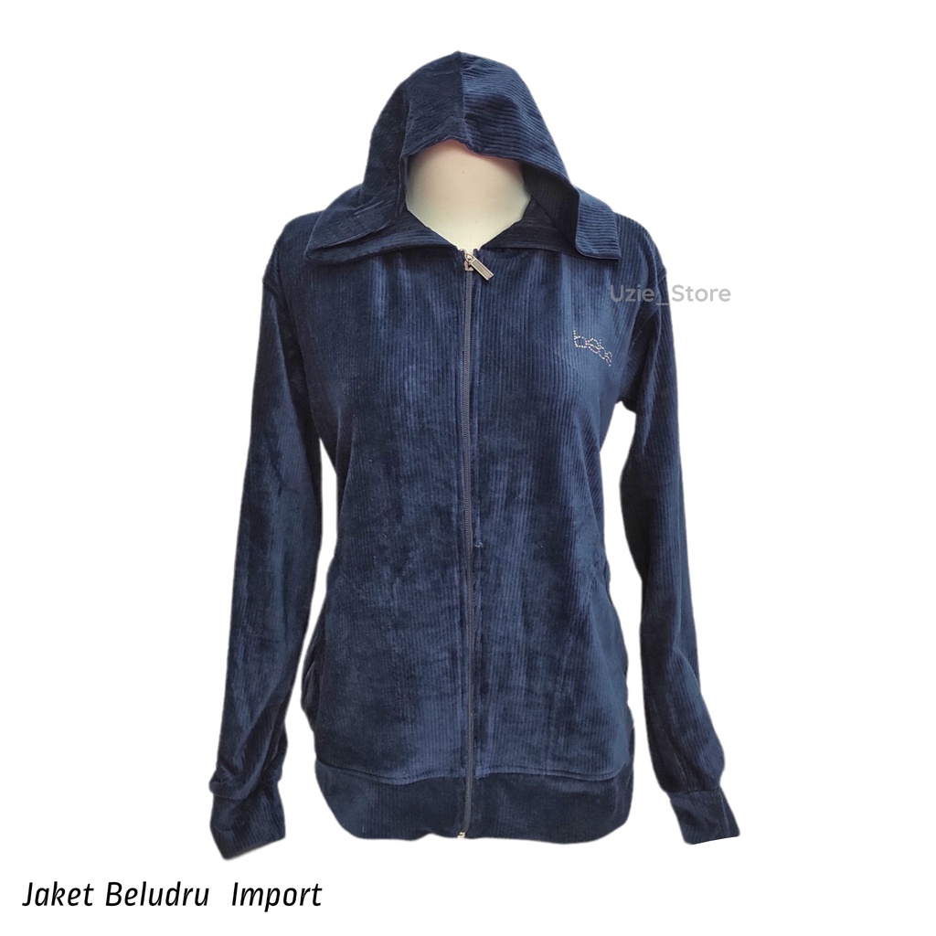 Navy Jaket Beludru Corduroy