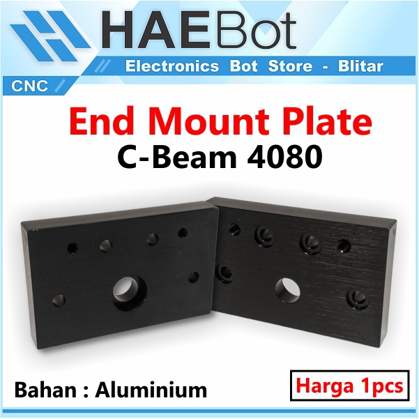 [HAEBOT] End Mount Plate Aluminium Profile C-Beam 4080 Nema 23 T12 CNC Router Milling Gantry Dudukan Z Axis Motor Stepper T12x50x80