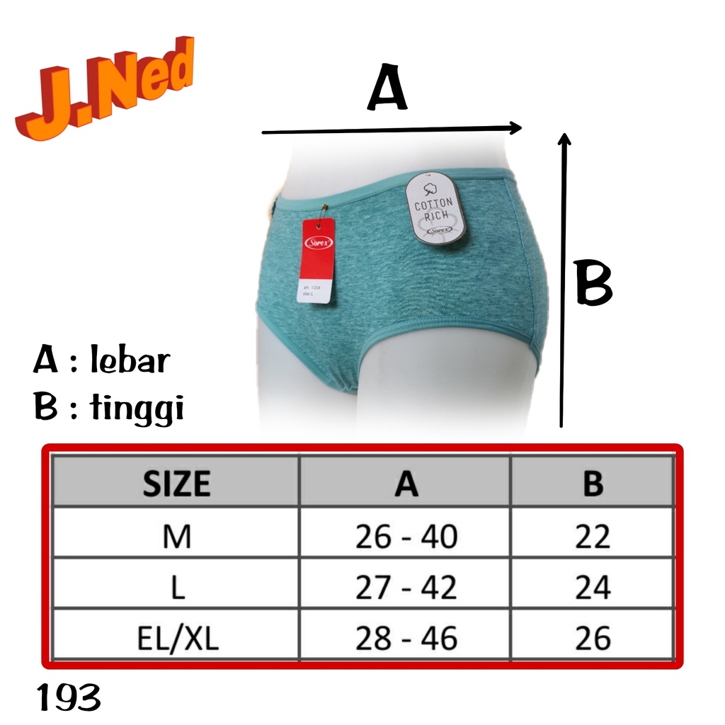 J193 CD WANITA SOREX CELANA DALAM WANITA SOREX COTTON RICH CELANA DALAM SOREX