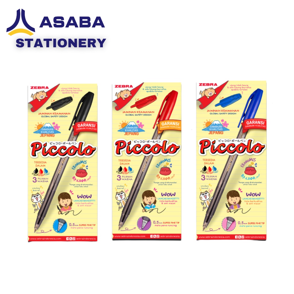 

Asaba Stationery - Pen/Pulpen/Bulpen Piccolo 05mm - 1 Box Isi 12pcs