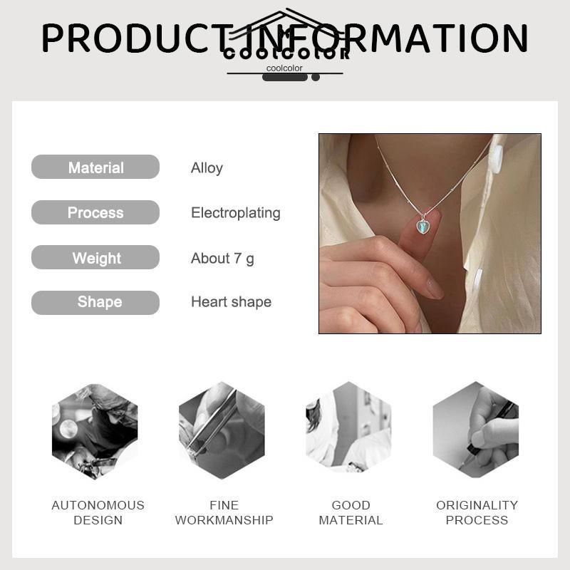 COD❤️Kalung Rantai Multilayer Liontin Hati Aksen Zircon gradual Cinta Klavikula Gaya Korea Untuk Perhiasan Wanita- cl