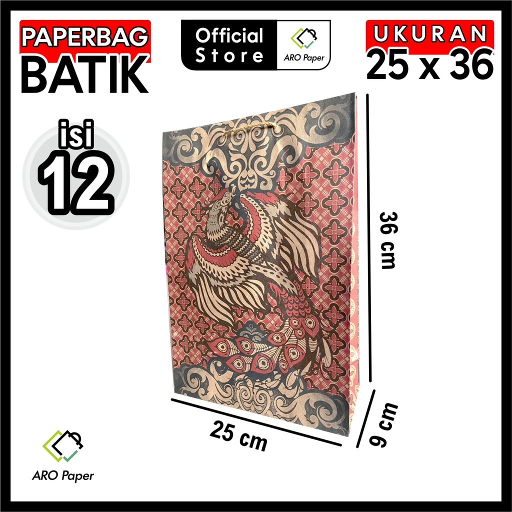

Paper Bag Batik | Ukuran 25x9x36 cm (Isi 12 pcs)
