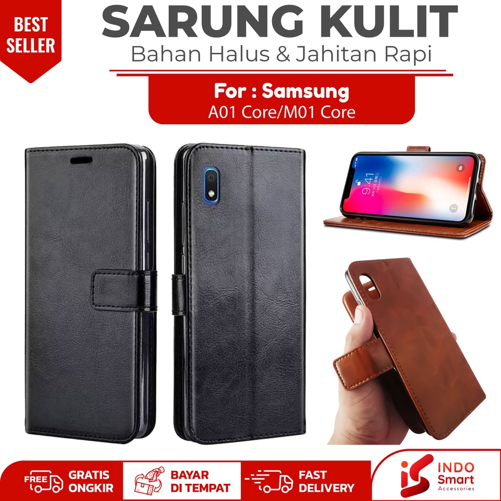 Samsung A01 Core / Case Samsung A01 Core A01Core / Leather Wallet Case Dompet Sarung Kulit Hp