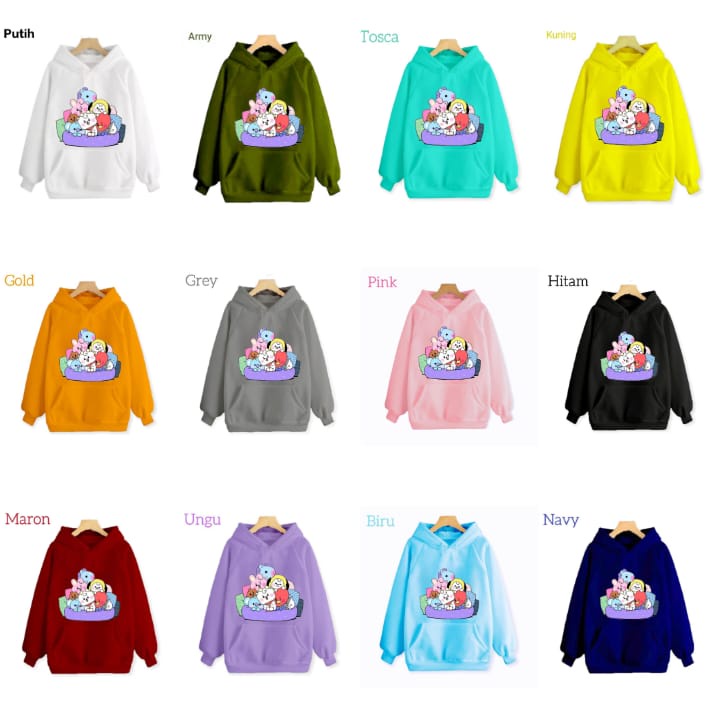 Hzl_outfit Hoodie Sweater Hoodie Anak Team BT21/ Sweater Anak Anak