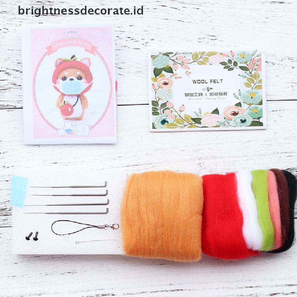 [Birth] Kartun Boneka Wol Felt Poked Felt Craft DIY Set Bahan Non Jadi [ID]