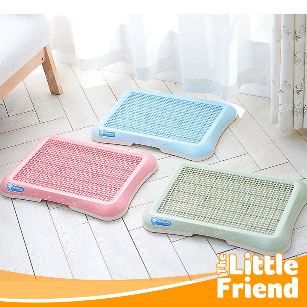 Pet Toilet Pee Poop Training Pad Tray Anjing Lengkap Wall dan Stick Tiang SMALL