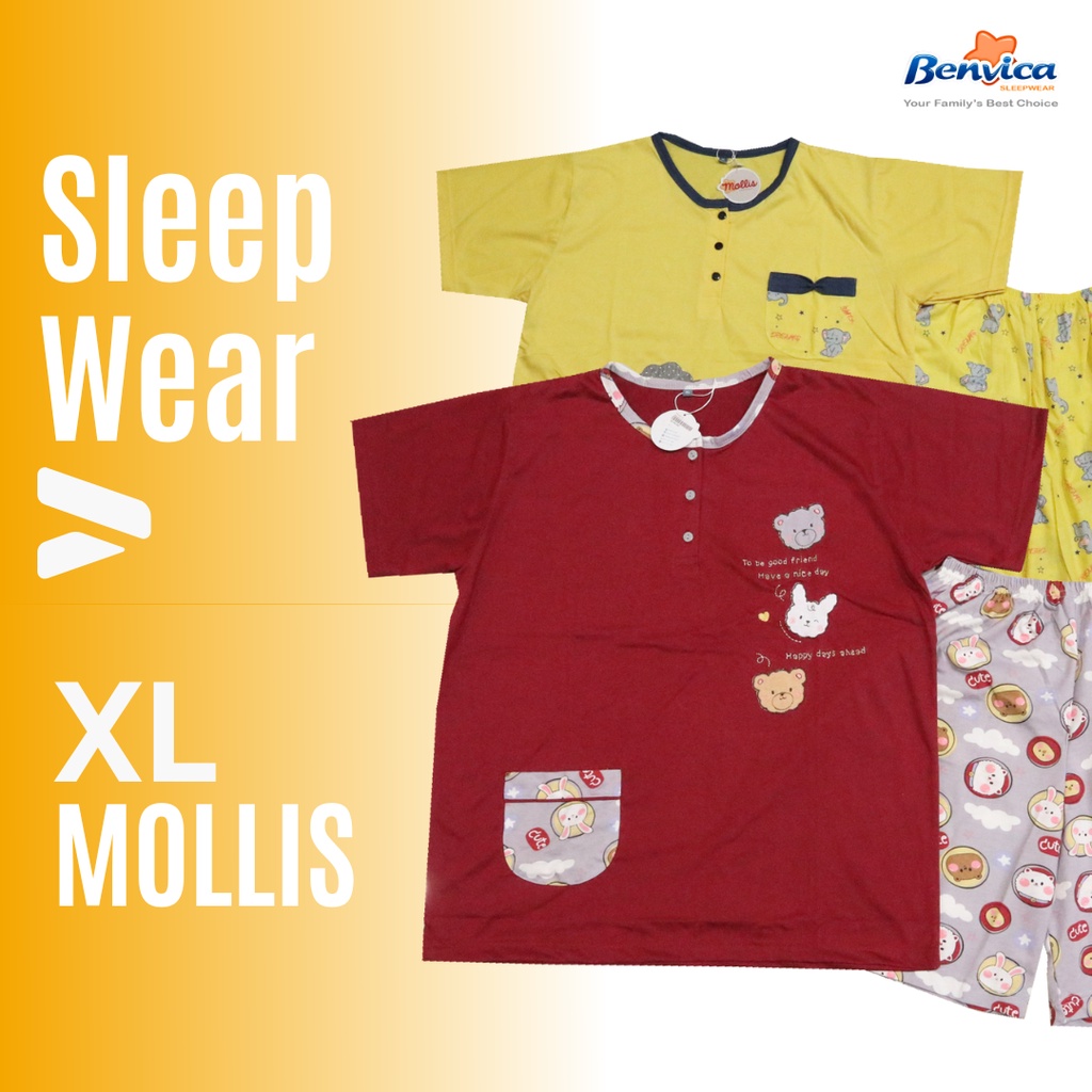 BAJU TIDUR CELANA PENDEK KAOS XL MOLLIS AL - A