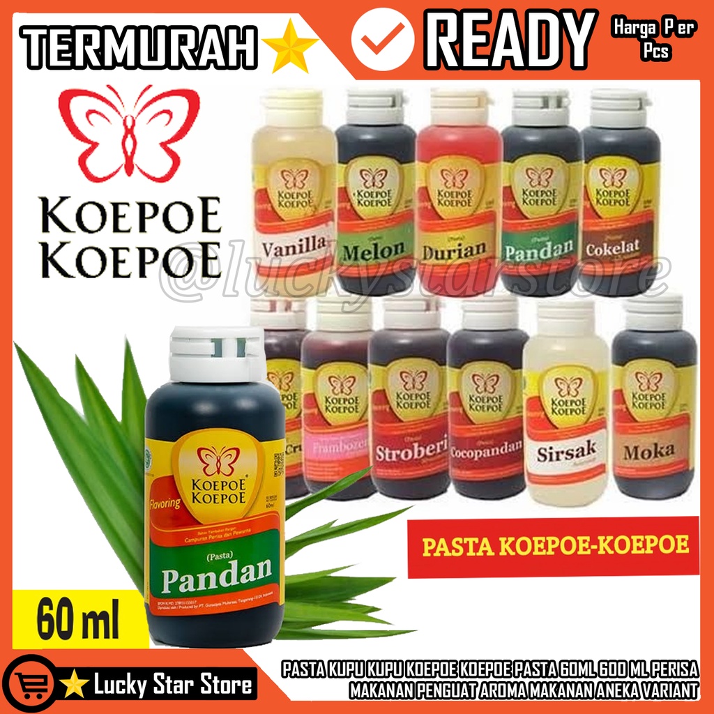 

PASTA KUPU KUPU KOEPOE KOEPOE PASTA 60ML ML PERISA MAKANAN KUPU-KUPU PERASA MAKANAN PASTA KOEPOE KOEPOE RASA PANDAN FLAVORING KUPU KUPU PASTA PERISA ESSENCE CAIR MAKANAN PENGAUAT AROMA MAKANAN PERISA MAKANAN DAN MINUMAN ANEKA VARIANT VARIAN