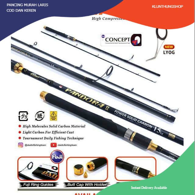 KLUNTHUNGSHOP Joran sambung 2 carbon  180 daido pandora II murah laris Semarang