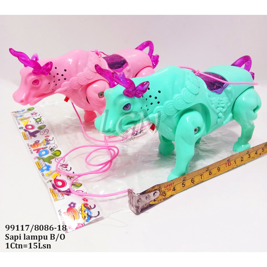 Mainan Sapi Berjalan Bersuara - Robot Sapi mata menyala suara 99117