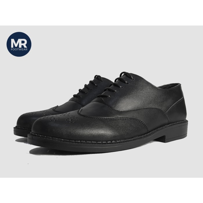 Sepatu Kulit Pria - Ibiza Wingtip Oxford Black Hitam - MR. Footwear (Pantofel Formal Kerja)