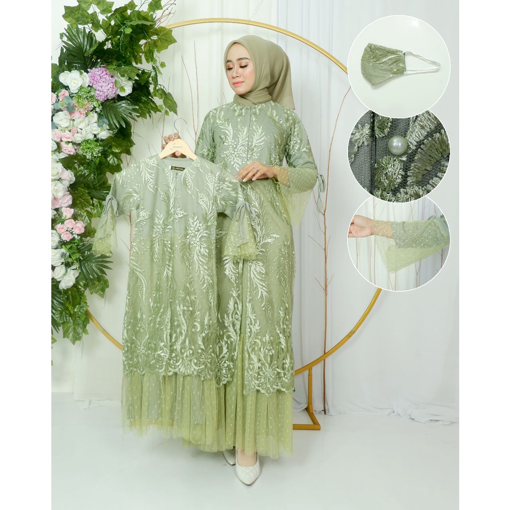 COD GAMIS COUPLE IBU DAN ANAK PEREMPUAN / GAMIS BROKAT PREMIUM / GAMIS PESTA ANAK PEREMPUAN / DRESS 