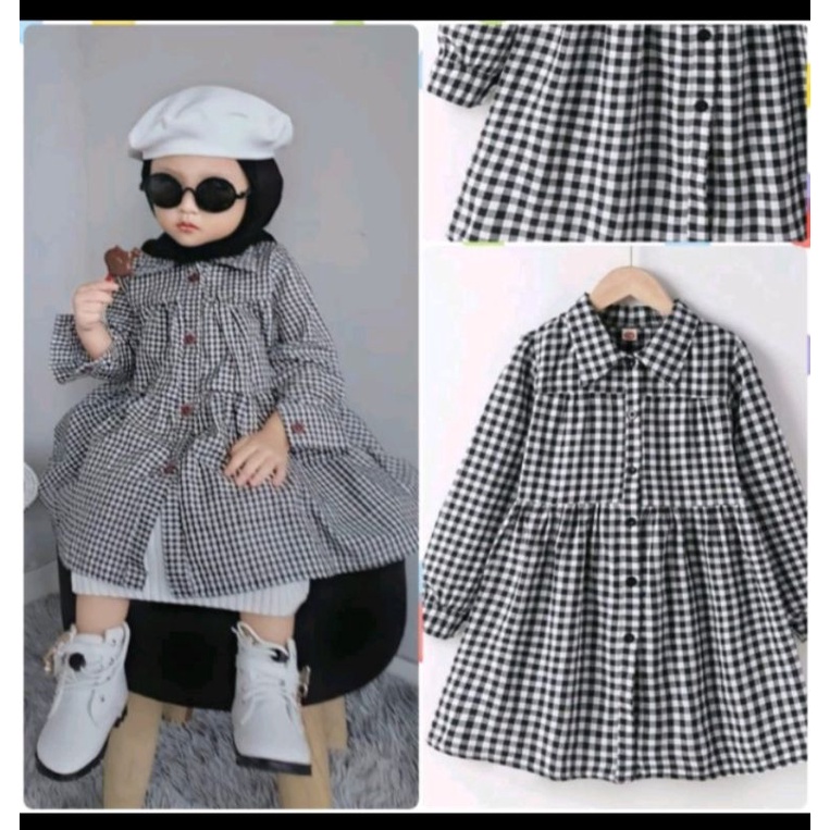 Tunik anak/outer anak 1-8tahun / Tunik kotak-kotak anak perempuan/ AL-09
