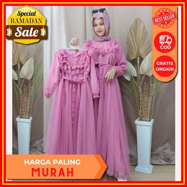 Gamis Nibras Sarimbit Expression Walnut Couple Keluarga Nibras Terbaru 2023 Gamis Couple Ibu Anak Pe