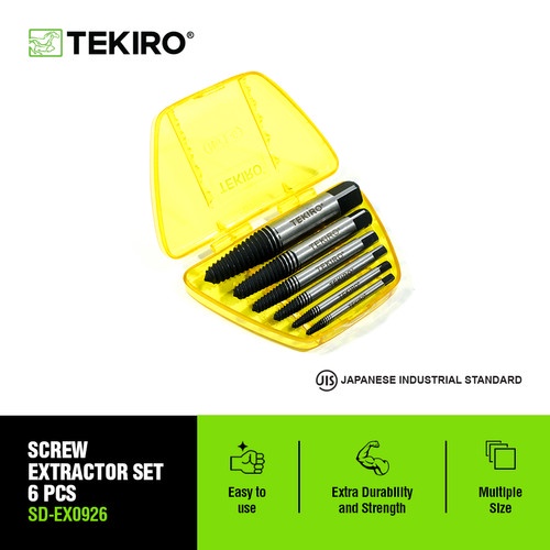 TEKIRO SCREW EXTRACTOR SET 6 PCS - PEMBUKA BAUT - TOOLS - PERKAKAS