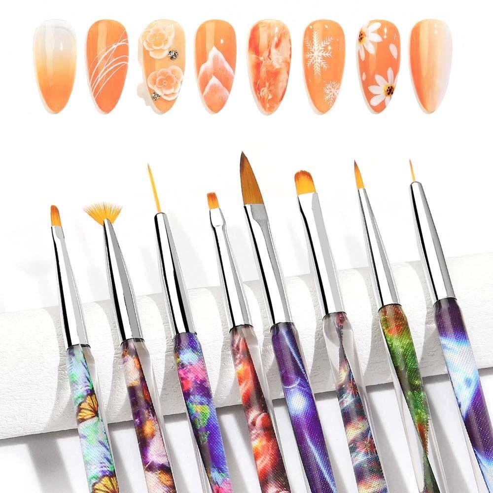 Agustina Kuas Cat Nail Art Profesional Ultra-Tipis Garis Alat Kecantikan Kuas Gambar Kuku Manicure UV Gel Extension UV Gel Nail Art Brush