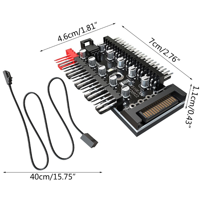 Bt 12V 4Pin Fan Hub Speed Controller 10arah Casing PC Cooling Fan Universal Pengatur Kipas Komputer Untuk Gamer