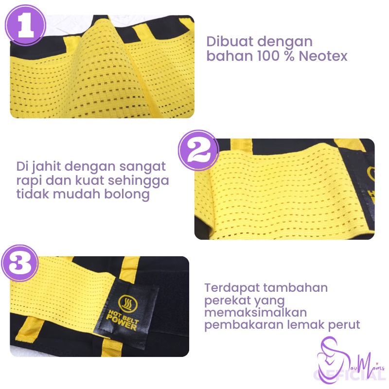 Sabuk Pelangsing Pengecil Pembentuk Perut Hot Shaper Power Belt Sabuk Pembakar Lemak Tubuh Original