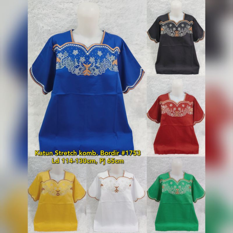 BLOUSE KATUN BORDIR JUMBO #1538/BAJU ATASAN WANITA JUMBO