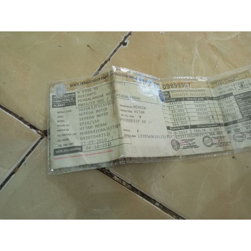 stnk suzuki satria fu 150 raider