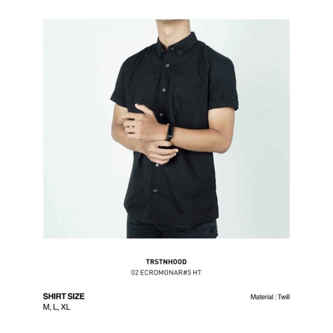 kemeja pendek hitam pria Torstein