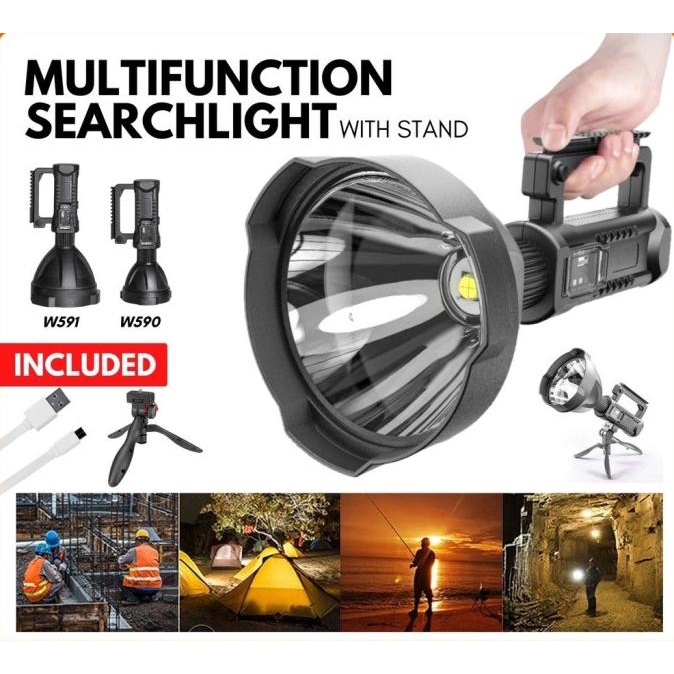 Senter LED Sorot Jarak Jauh Super Terang X2000 W590/W591 Multifungsi