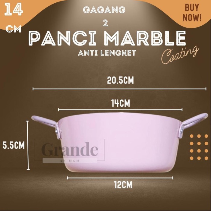 Gagang2 Panci Marble 14cm Panci susu Sauce Pot Mini Anti Lengket