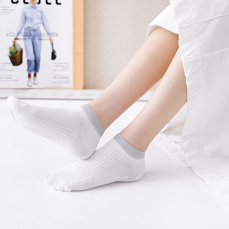 T&amp;Y Kaos Kaki Pendek Semata Kaki Wanita Motif Polos 6665 Style Fashion Korea