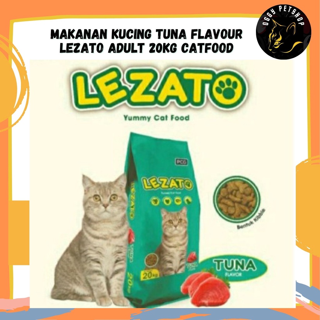 { KHUSUS GOJEK/GRAB } Makanan kucing Tuna Flavour Lezato Adult 20kg catfood