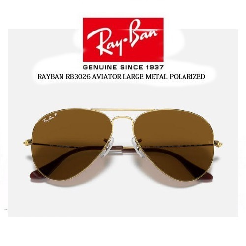 New Kacamata Original Rayban Aviator 3026 Size 62 Lens Brown