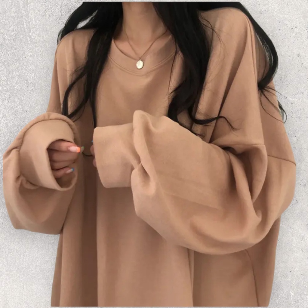 OVERSIZE SWEATER XXXL OBLONG WANITA BIG SIZE CREWNECK-COKSU