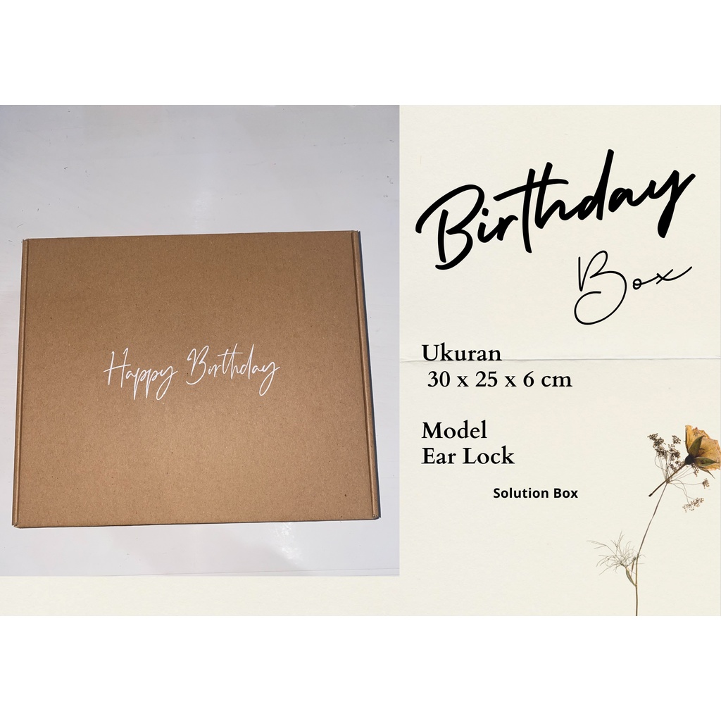

Birthday kado Box, Kotak kado corrugate untuk size 30 x 25 x 6 cm