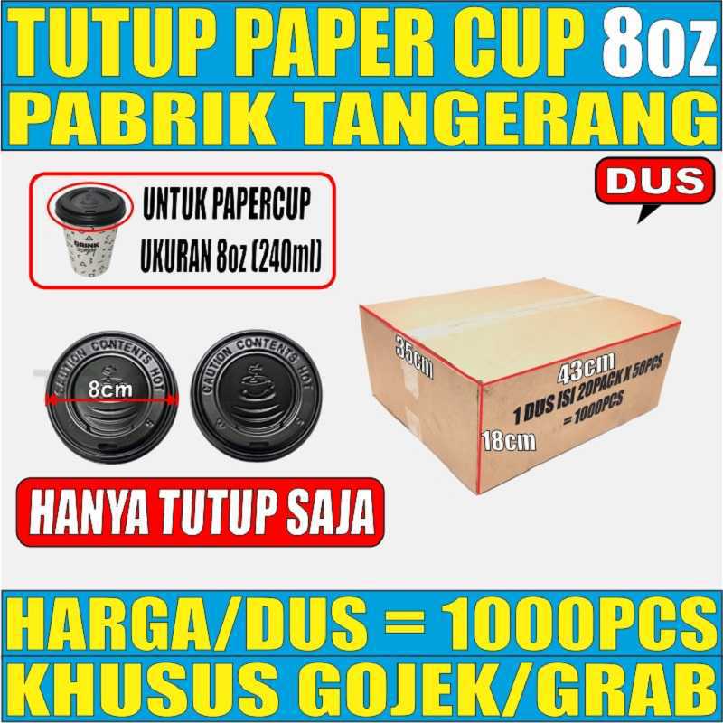 Tutup paper cup 8 oz perdus hanya lid tutup gelas kertas kopi 8oz tahan panas 240ml Coffee tangerang