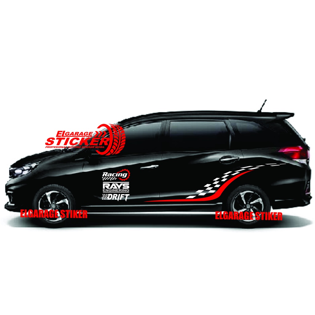Stiker mobil honda mobilio stiker racing mobilio cutting stiker body samping mobil mobilio